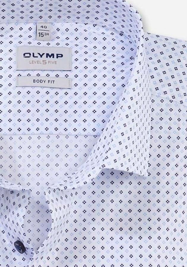 OLYMP Level Five Slim fit zakelijk overhemd met all-over print - Foto 2