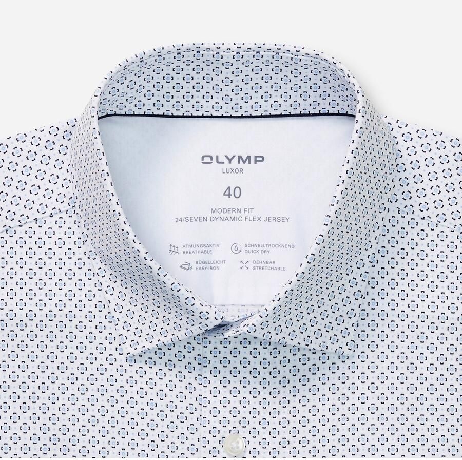 OLYMP Overhemd met lange mouwen Luxor 24 Seven Modern Fit Ade d gedessineerd modern fit Jersey zakelijk overhemd - Foto 2