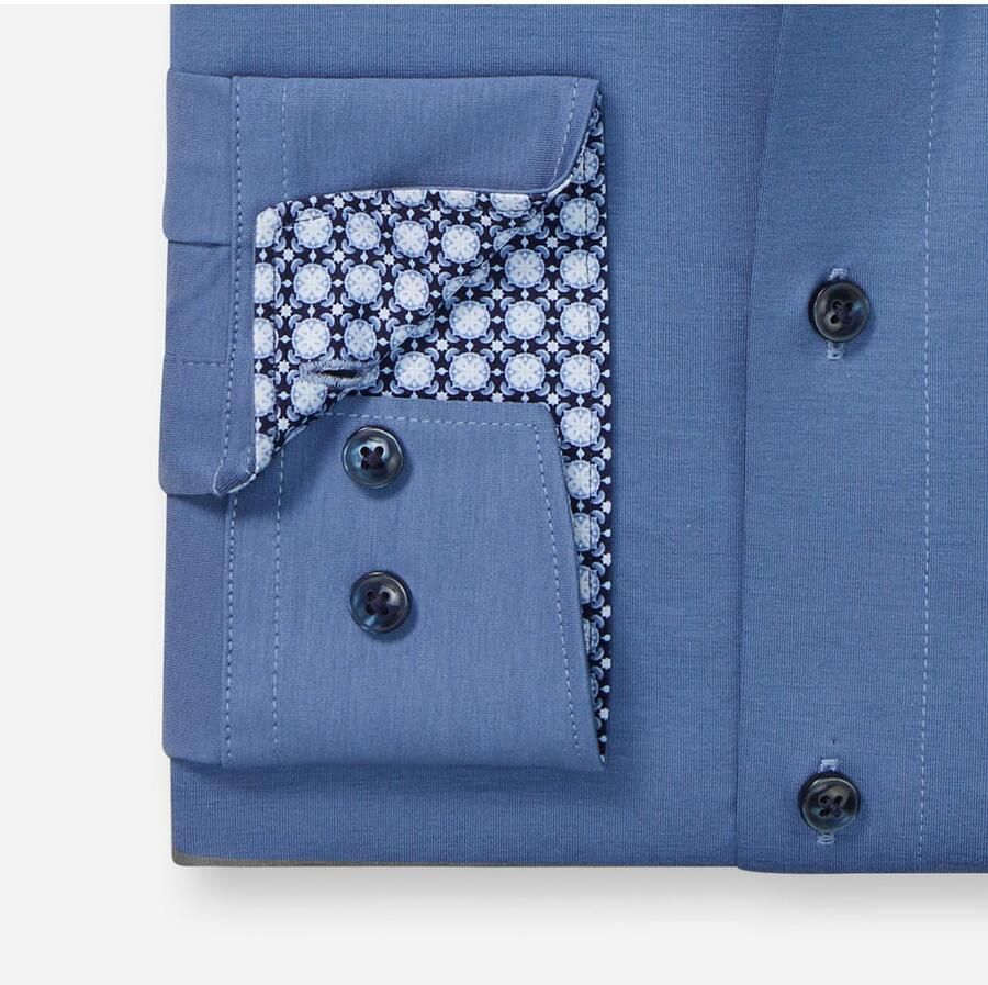 OLYMP Overhemd met lange mouwen Luxor 24 Seven Modern Fit Ade d Jersey modern fit New Kentkraag zakelijk overhemd