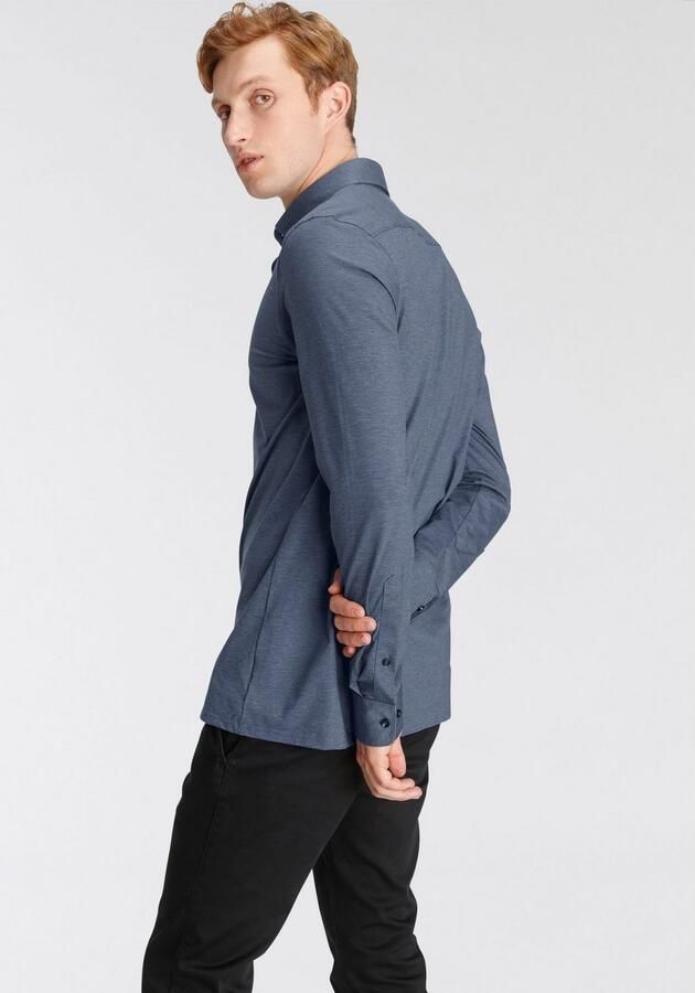 OLYMP Overhemd met lange mouwen Luxor 24 Seven modern fit jersey shirt met geurremmende materiaaleigenschappen - Foto 6