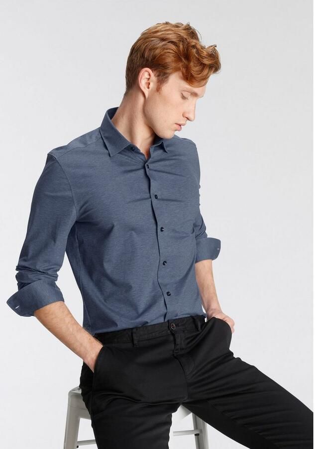 OLYMP Overhemd met lange mouwen Luxor 24 Seven modern fit jersey shirt met geurremmende materiaaleigenschappen - Foto 3