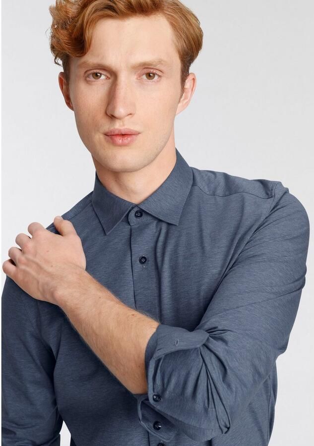 OLYMP Overhemd met lange mouwen Luxor 24 Seven modern fit jersey shirt met geurremmende materiaaleigenschappen - Foto 4