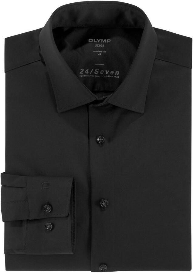 OLYMP Overhemd met lange mouwen Luxor 24 Seven modern fit jersey shirt met geurremmende materiaaleigenschappen - Foto 6