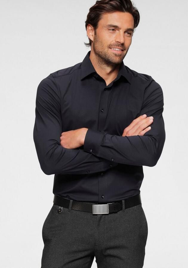 OLYMP Overhemd met lange mouwen Luxor 24 Seven modern fit jersey shirt met geurremmende materiaaleigenschappen - Foto 9