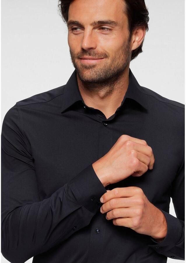 OLYMP Overhemd met lange mouwen Luxor 24 Seven modern fit jersey shirt met geurremmende materiaaleigenschappen - Foto 7