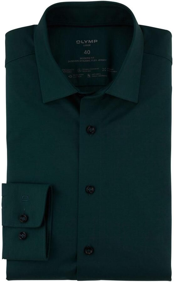 OLYMP Overhemd met lange mouwen Luxor 24 Seven modern fit jersey shirt met geurrem de materiaaleigenschappen