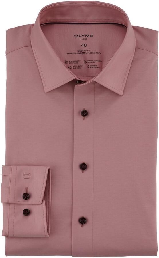 OLYMP Overhemd met lange mouwen Luxor 24 Seven modern fit jersey shirt met geurremmende materiaaleigenschappen - Foto 7