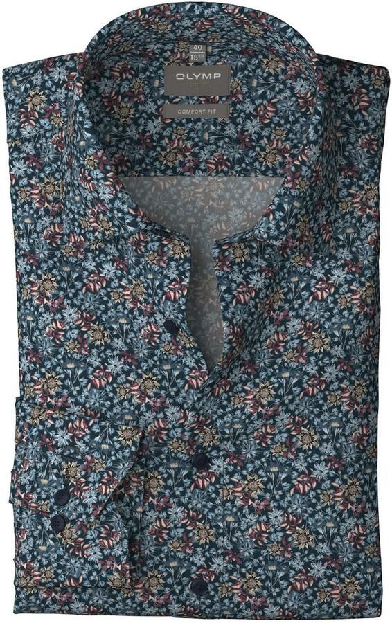 OLYMP Overhemd met lange mouwen LUXOR met patroon zakelijk overhemd comfort fit new-kentkraag - Foto 2