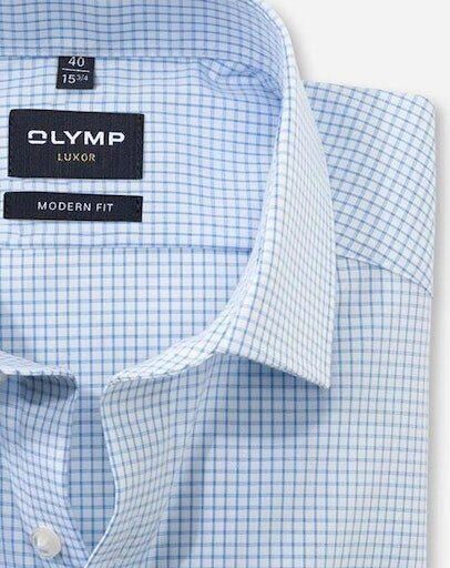 Olymp Modern fit zakelijk overhemd met rasterruit model 'Global' - Foto 3
