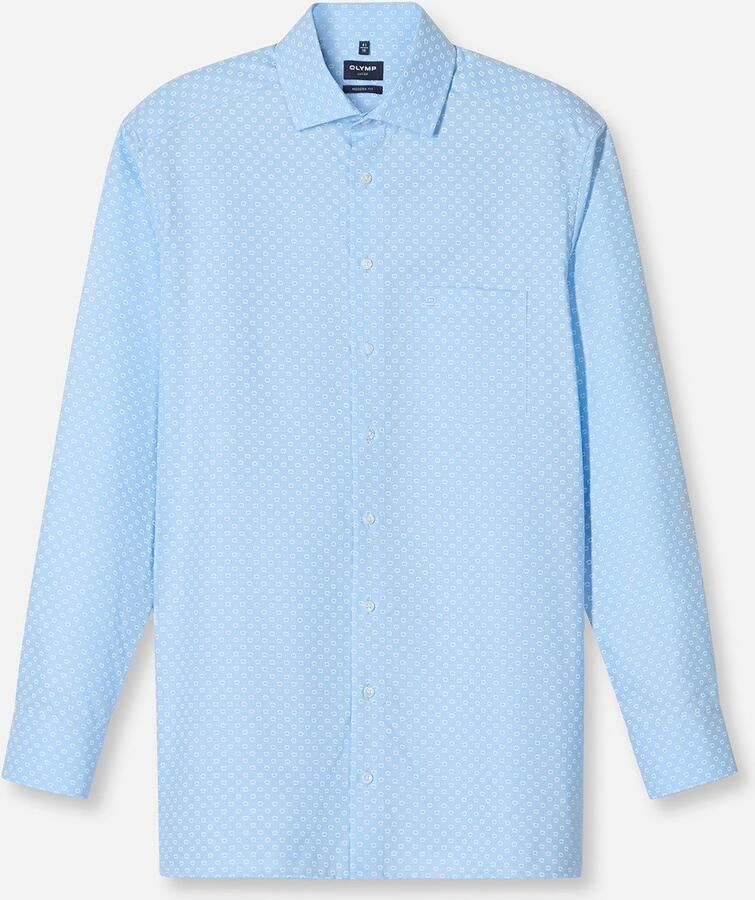 OLYMP Overhemd met lange mouwen Luxor modern fit met patroon zakelijk overhemd global-kentkraag modern fit - Foto 7