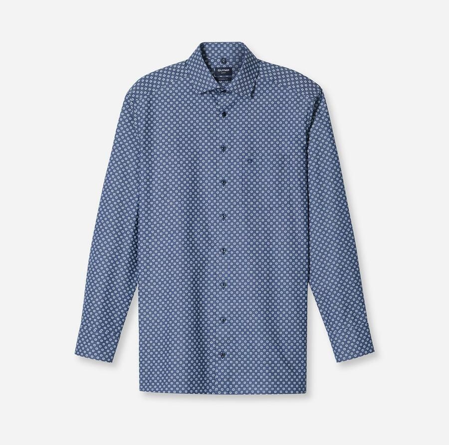 OLYMP Overhemd met lange mouwen Luxor modern fit met patroon zakelijk overhemd global-kentkraag modern fit - Foto 4