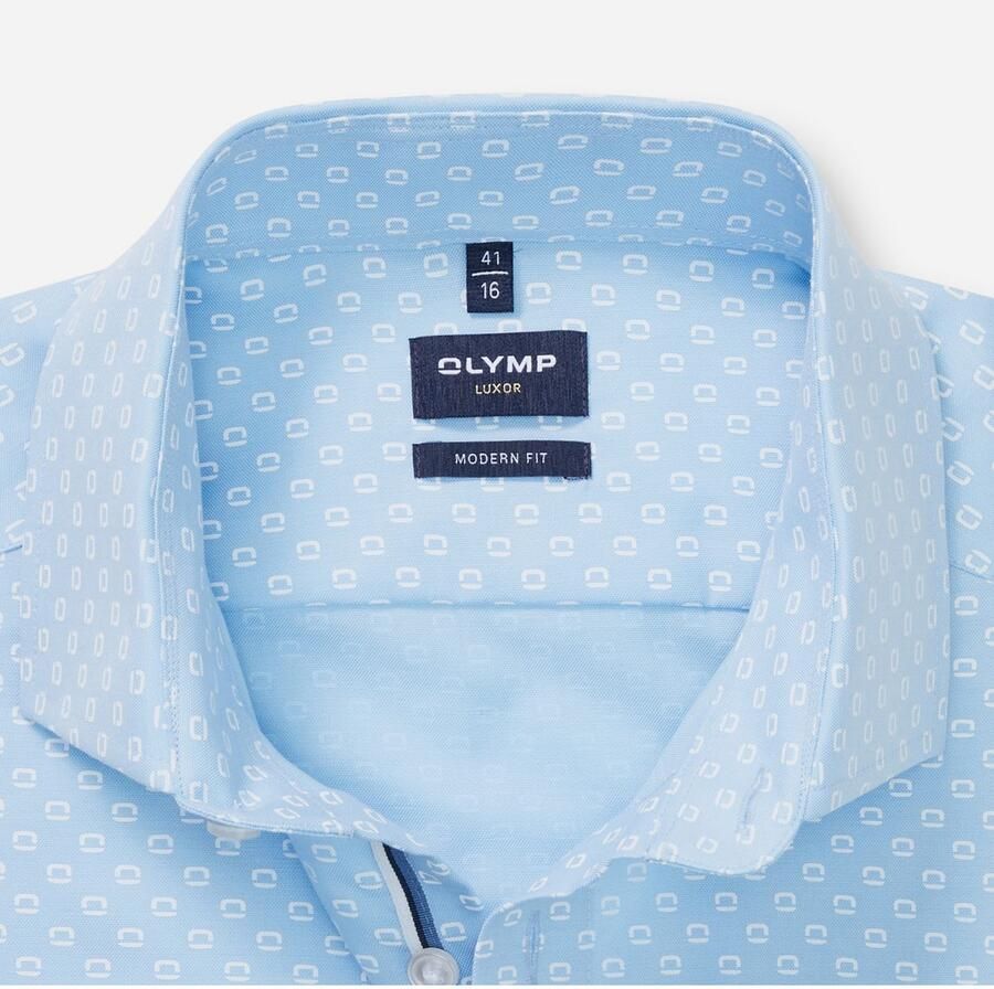 OLYMP Overhemd met lange mouwen Luxor modern fit met patroon zakelijk overhemd global-kentkraag modern fit - Foto 2