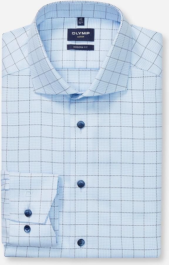 OLYMP Overhemd met lange mouwen Luxor modern fit modern fit businessoverhemd global-kentkraag geruit - Foto 4