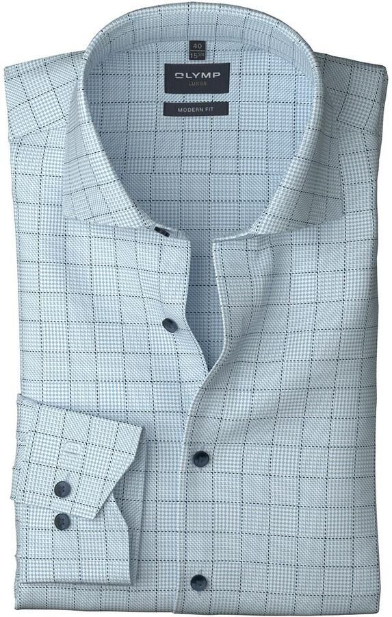 OLYMP Overhemd met lange mouwen Luxor modern fit modern fit businessoverhemd global-kentkraag geruit - Foto 3