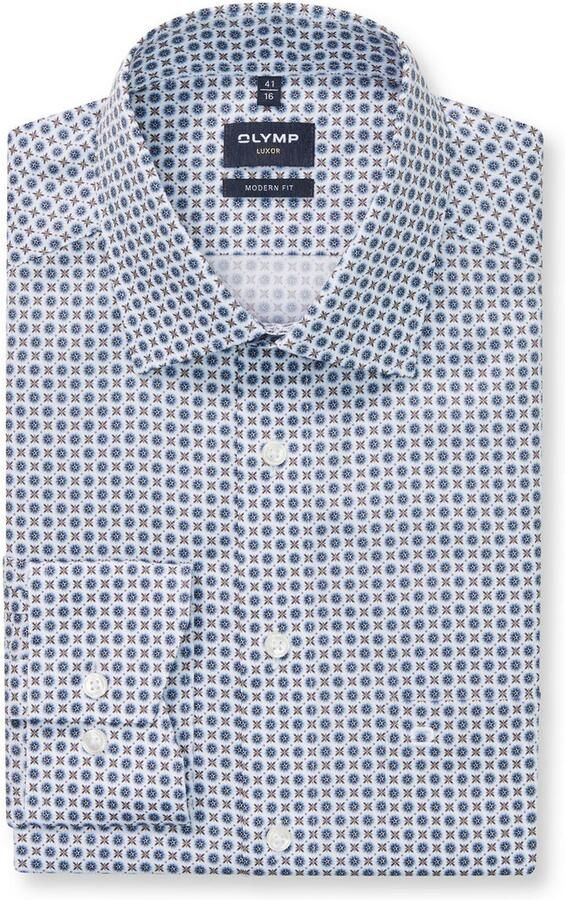 OLYMP Overhemd met lange mouwen Luxor modern fit modern fit businessoverhemd met patroon nieuwe kentkraag - Foto 3