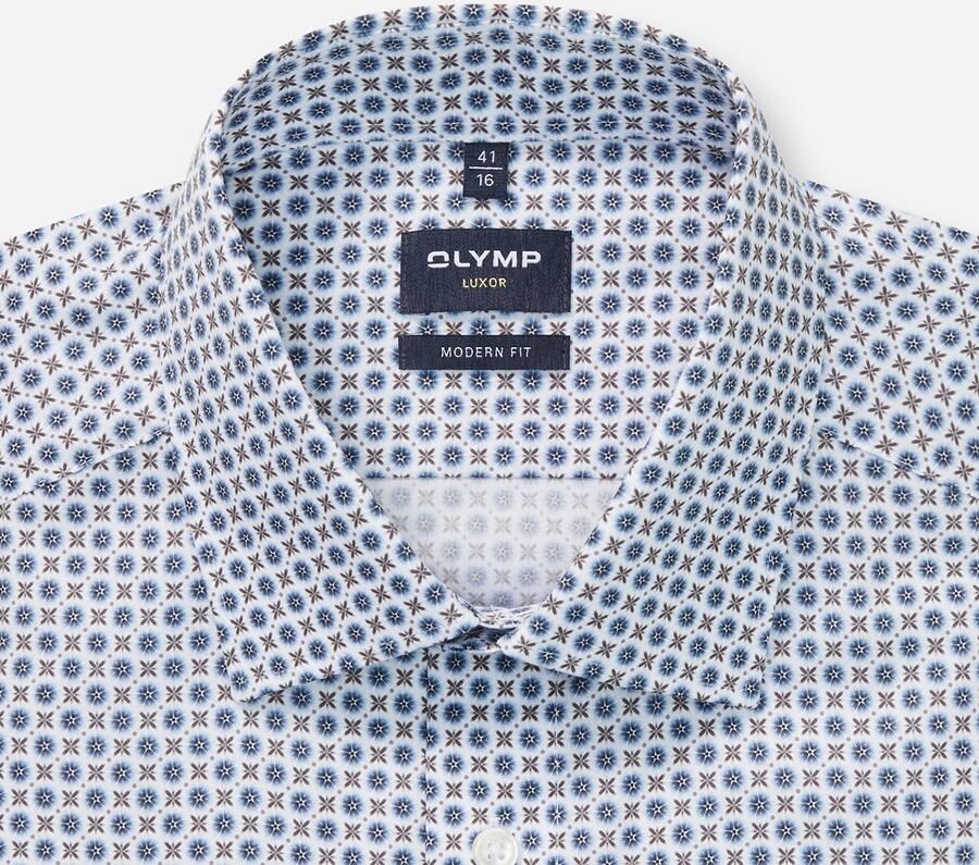 OLYMP Overhemd met lange mouwen Luxor modern fit modern fit businessoverhemd met patroon nieuwe kentkraag - Foto 2