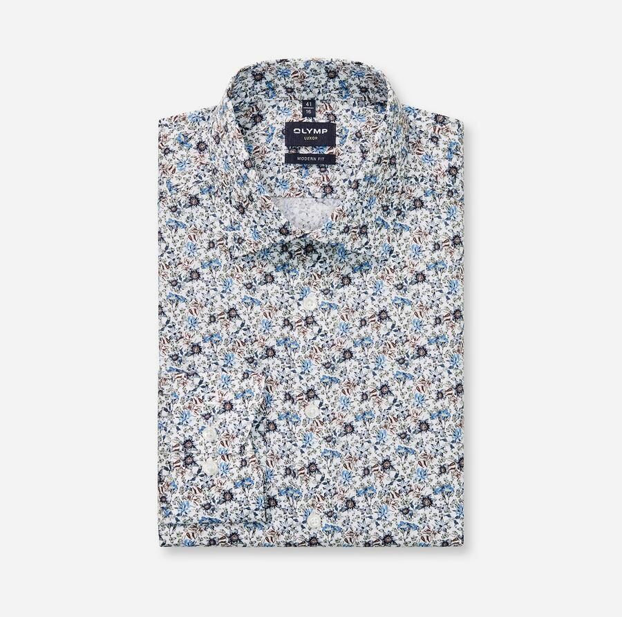 OLYMP Overhemd met lange mouwen Luxor modern fit Modern Fit businessoverhemd nieuwe Kentkraag met patroon - Foto 5
