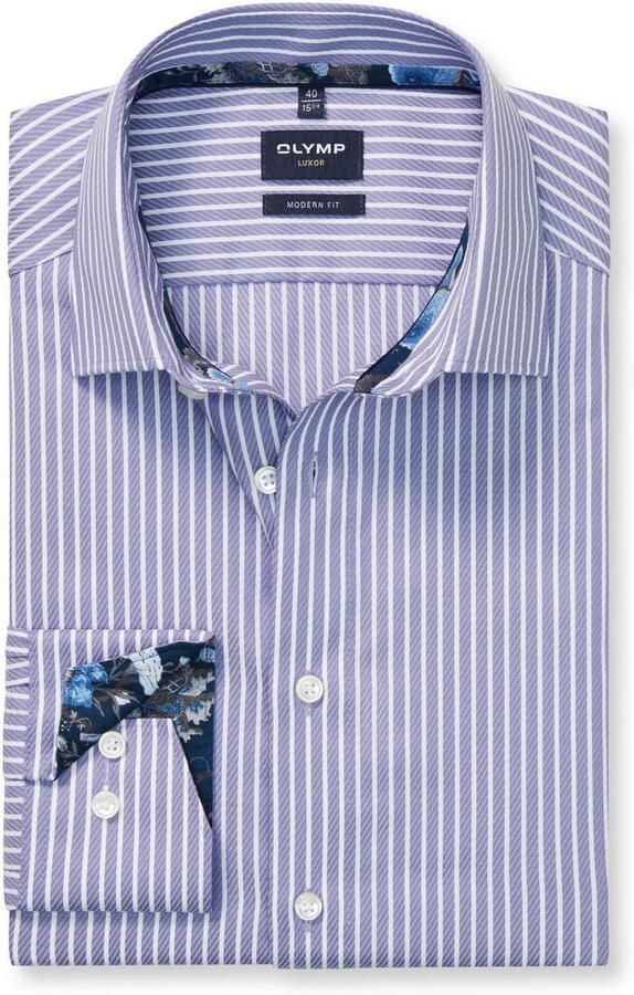OLYMP Overhemd met lange mouwen Luxor modern fit modern fit gestreept businessoverhemd nieuwe kentkraag - Foto 5