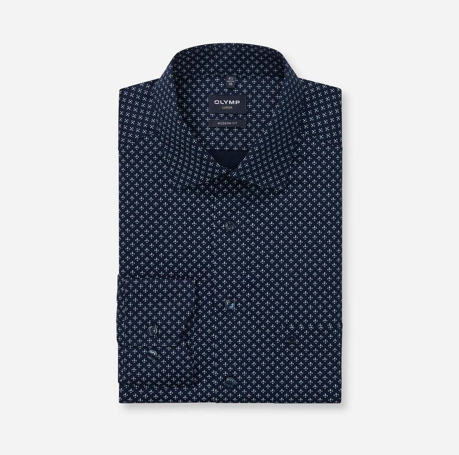 OLYMP Overhemd met lange mouwen Luxor modern fit modern fit met patroon businessoverhemd nieuwe kentkraag extra lange mouw - Foto 3