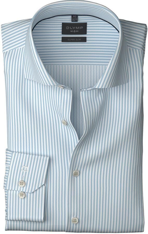 OLYMP Overhemd met lange mouwen No 6 six gestreept zakelijk overhemd super slim fit royal kentkraag - Foto 5