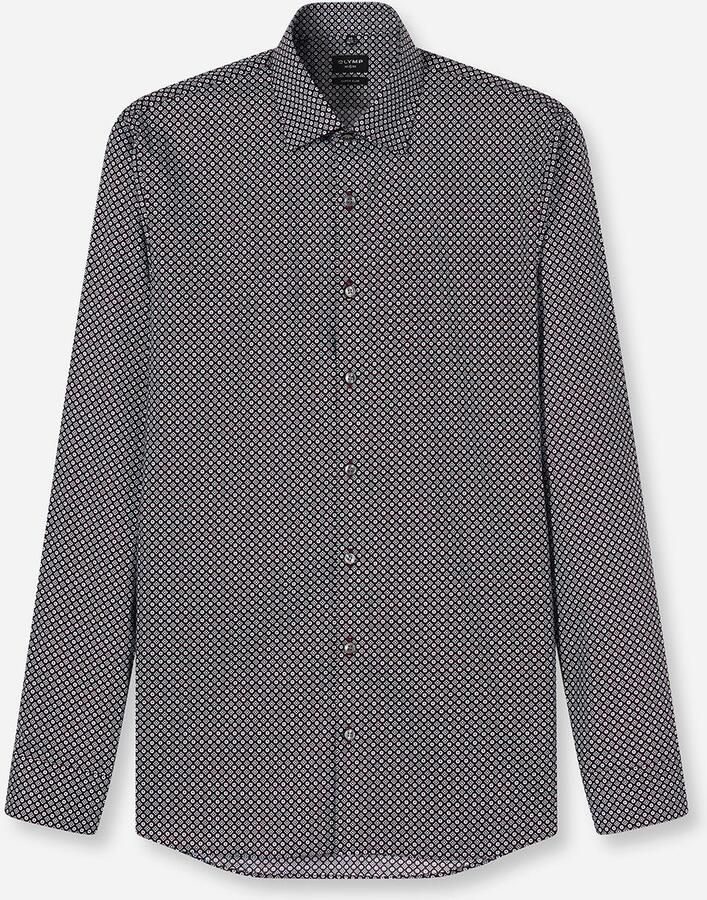 OLYMP Overhemd met lange mouwen No 6 six super slim gemustered zakelijk overhemd moderne kentkraag - Foto 3