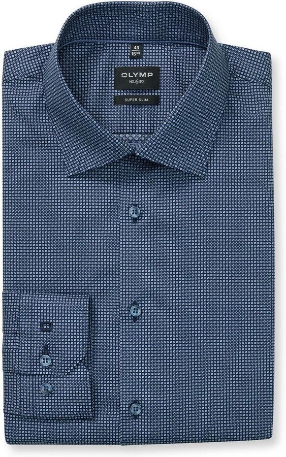 OLYMP Overhemd met lange mouwen No 6 six super slim new york kentkraag gemustered zakelijk overhemd - Foto 2