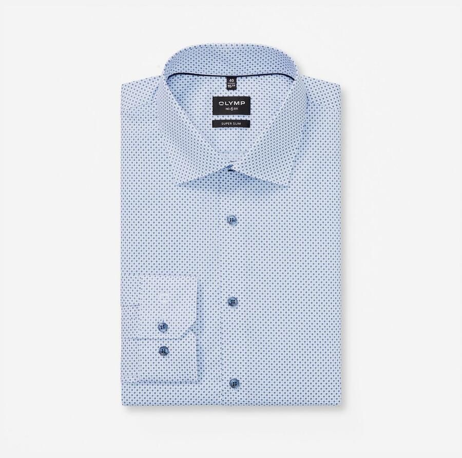 OLYMP Overhemd met lange mouwen No 6 six super slim new york kentkraag gemustered zakelijk overhemd - Foto 3