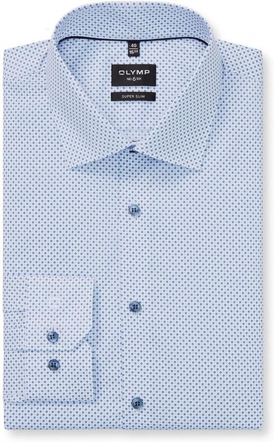OLYMP Overhemd met lange mouwen No 6 six super slim new york kentkraag gemustered zakelijk overhemd - Foto 5