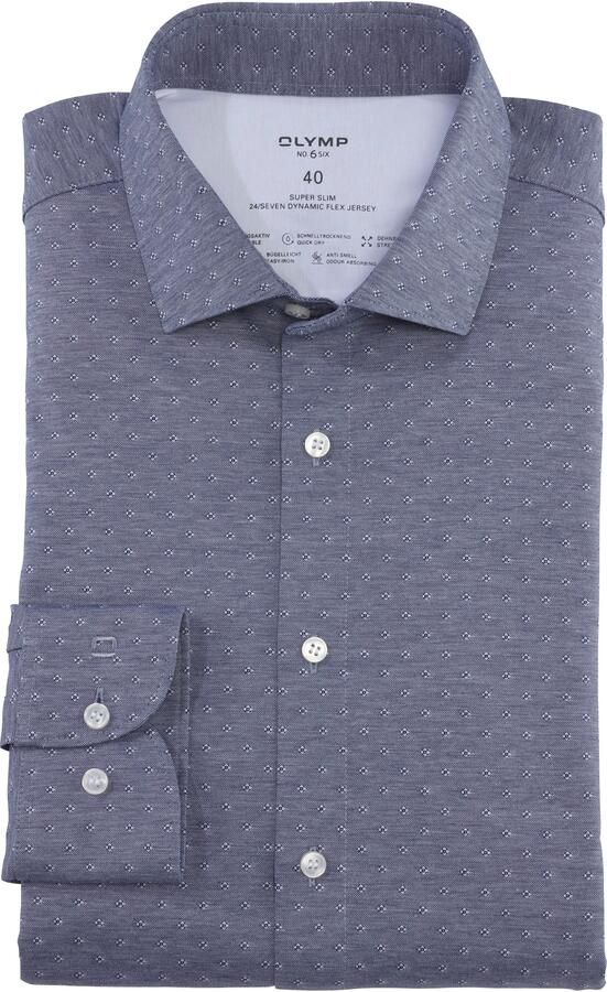 OLYMP Overhemd met lange mouwen No. Six 24 Seven super slim jersey overhemd - Foto 4