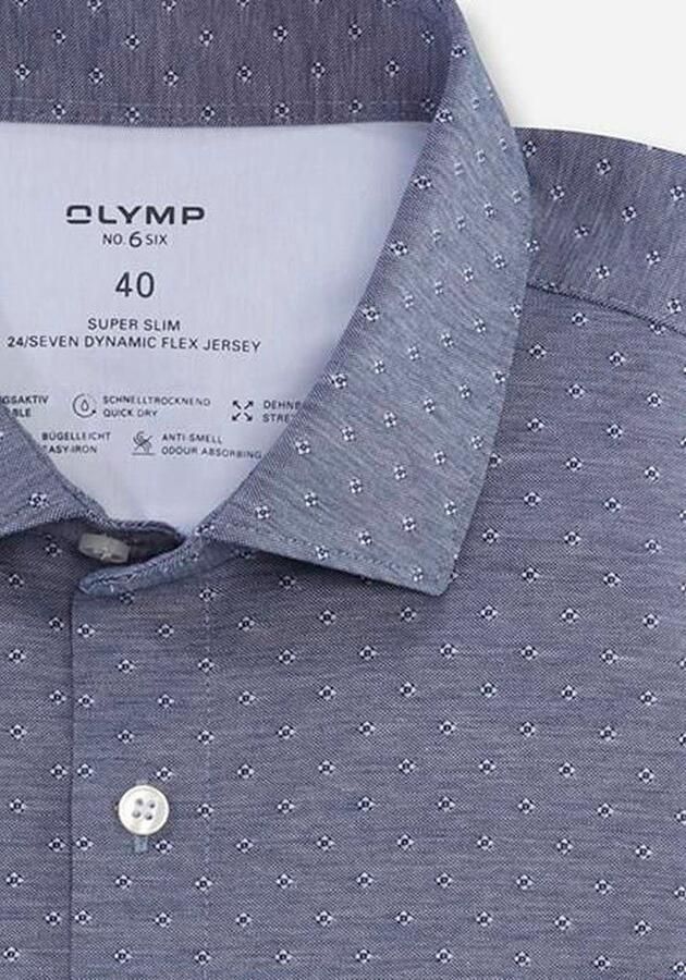 OLYMP Overhemd met lange mouwen No. Six 24 Seven super slim jersey overhemd - Foto 3