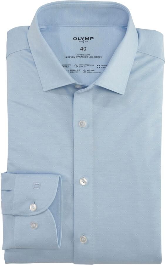 OLYMP Overhemd met lange mouwen No. Six 24 Seven super slim jersey overhemd - Foto 4