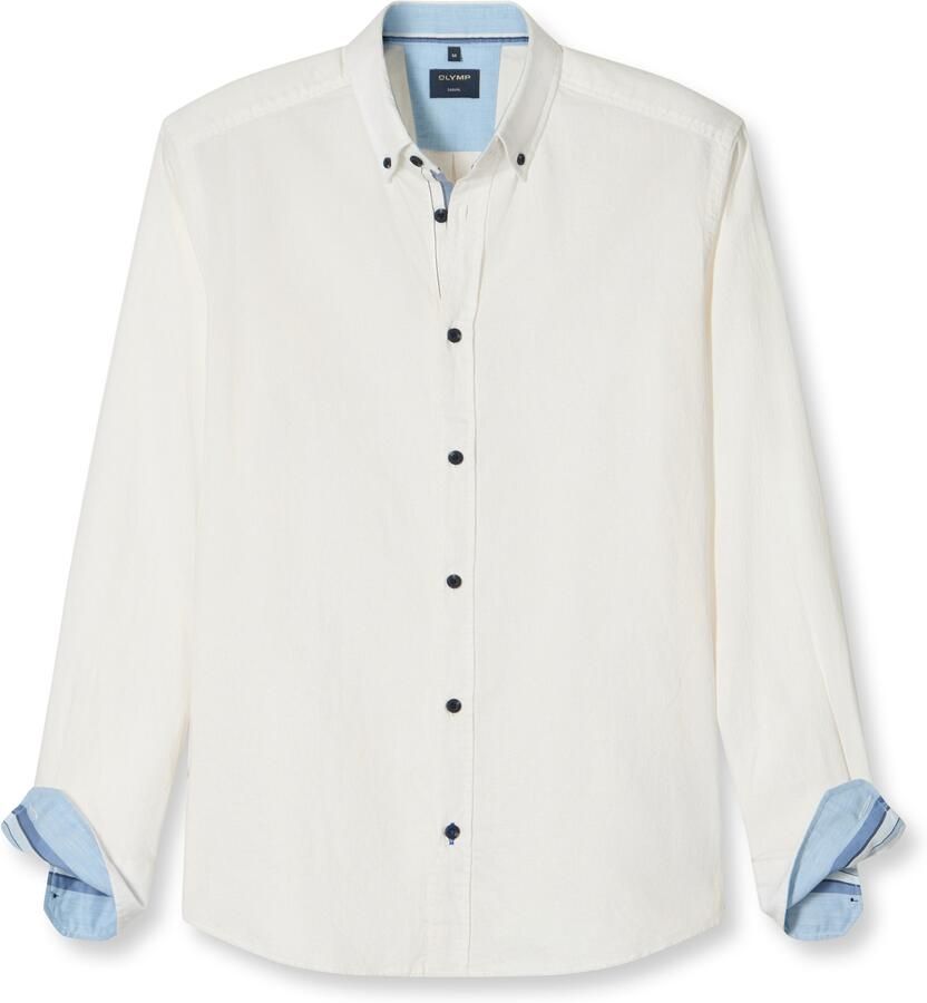 OLYMP Overhemd met lange mouwen Regular Fit zakelijk overhemd button-down kraag fijncord - Foto 4