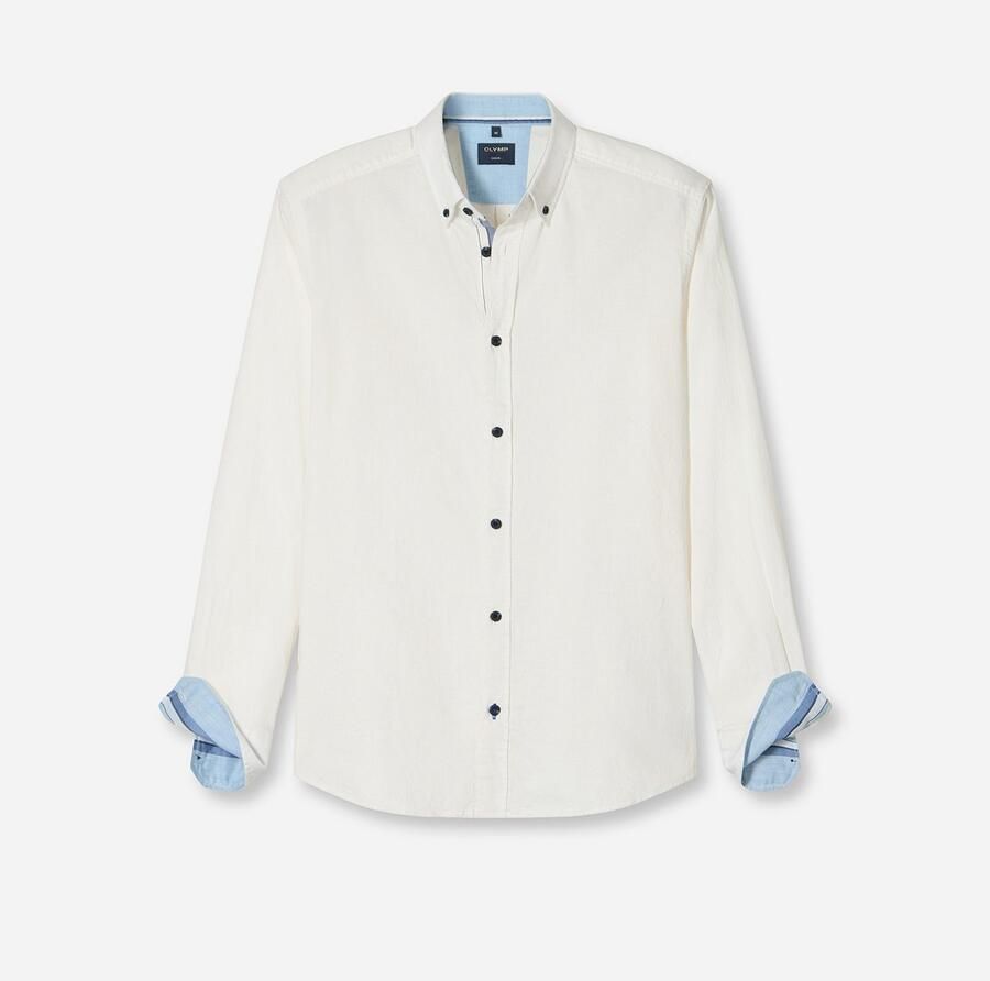 OLYMP Overhemd met lange mouwen Regular Fit zakelijk overhemd button-down kraag fijncord - Foto 2