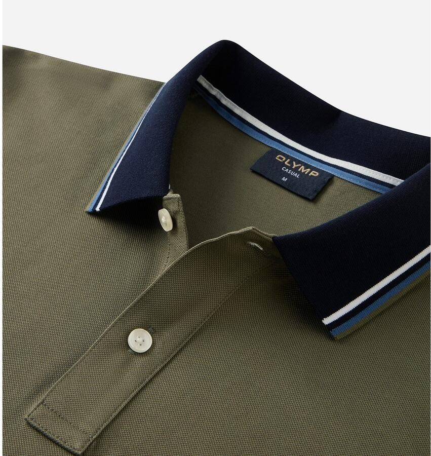 OLYMP Poloshirt Casual kleurcontrasterende details