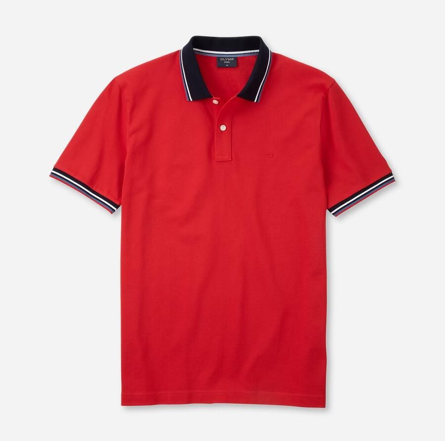 OLYMP Poloshirt Casual kleurcontrasterende details