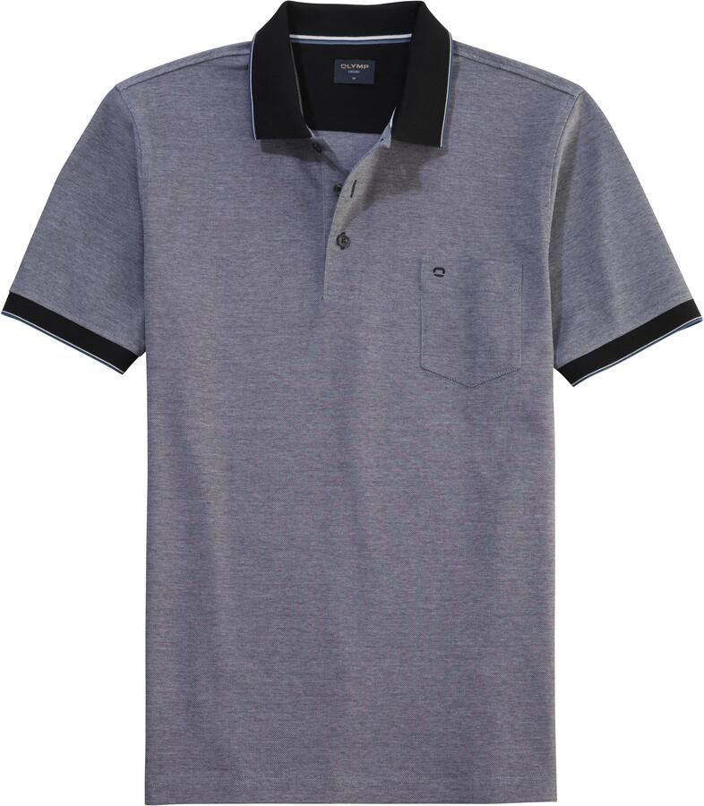 OLYMP Poloshirt Casual Two-tone piqué zijsplitten in de zoom