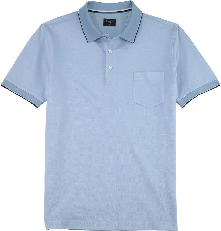 OLYMP Poloshirt Casual Two-tone piqué zijsplitten in de zoom