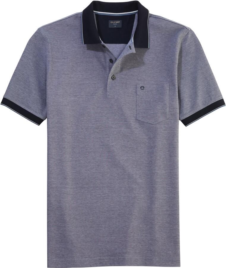 OLYMP Poloshirt Casual Two-tone piqué zijsplitten in de zoom