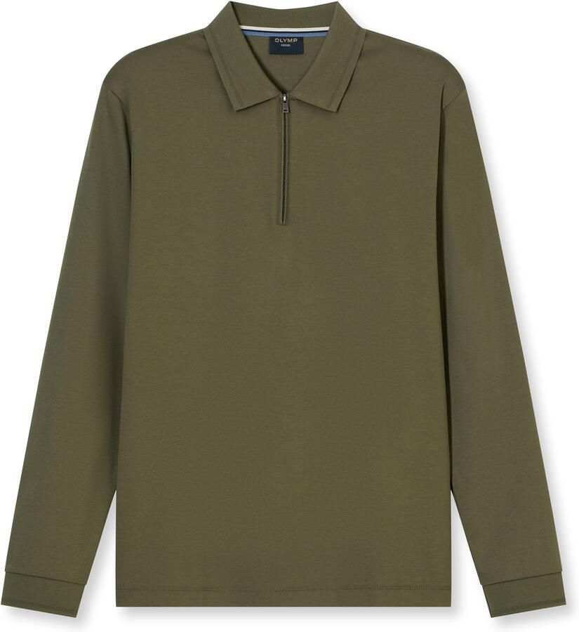 OLYMP Poloshirt met lange mouwen effen polokraag regular fit casual - Foto 3