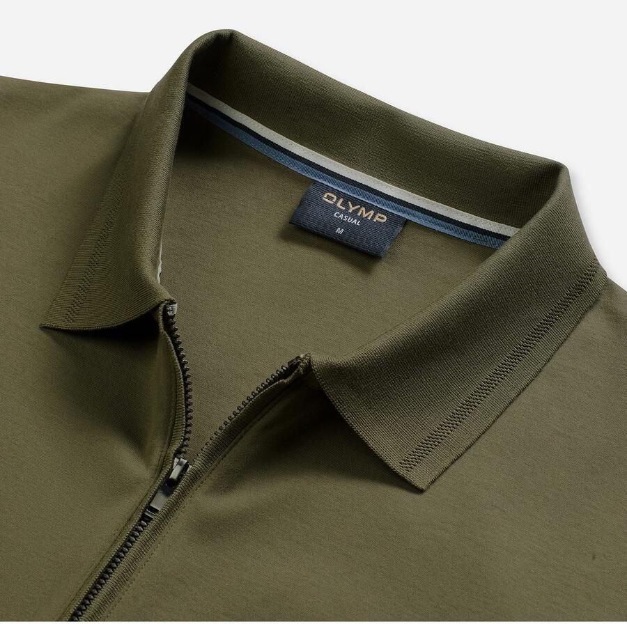 OLYMP Poloshirt met lange mouwen effen polokraag regular fit casual