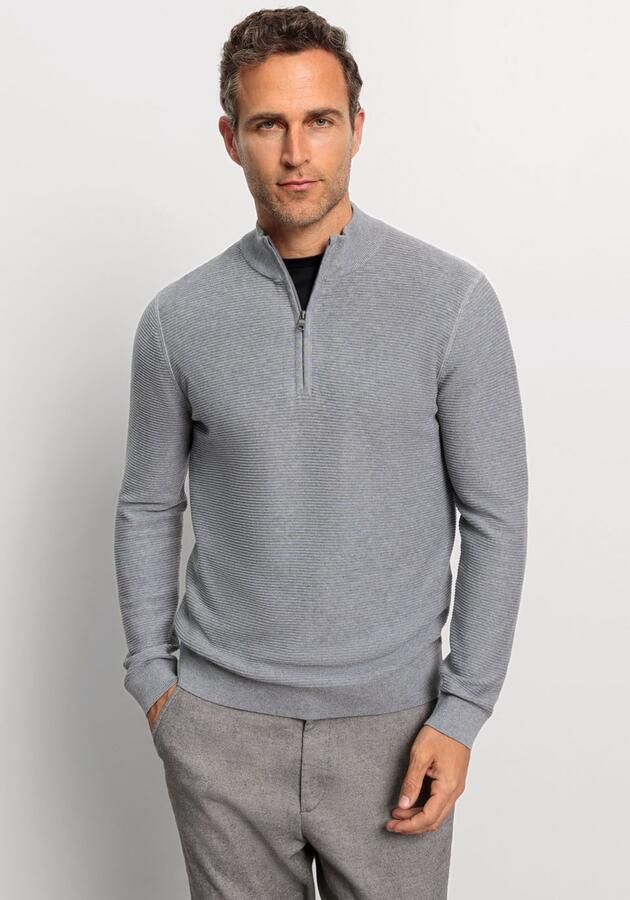 OLYMP Level Five Slim fit gebreide pullover met opstaande kraag - Foto 5