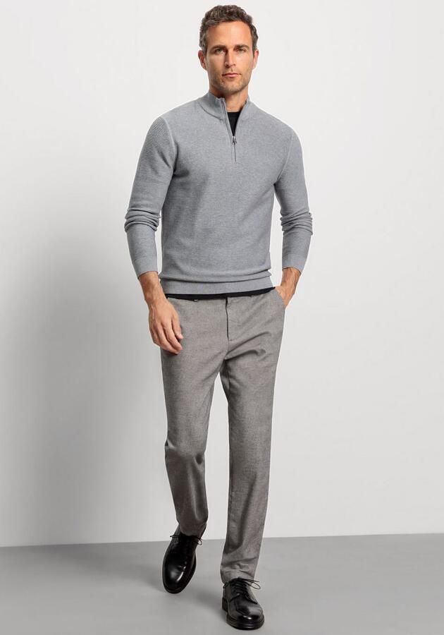 OLYMP Level Five Slim fit gebreide pullover met opstaande kraag - Foto 4