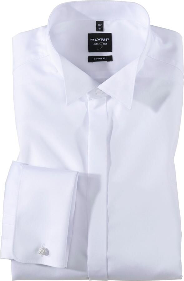 OLYMP Level 5 Slim fit smokingoverhemd van popeline met stretch