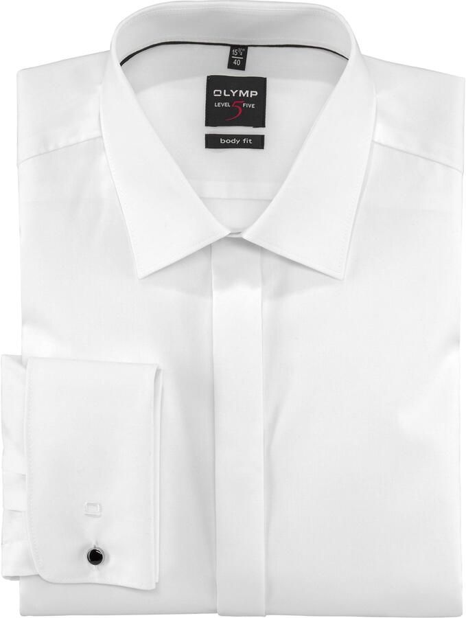 OLYMP Smokingoverhemd Level Five body fit Omslagmanchetten verborgen knoopsluiting - Foto 8