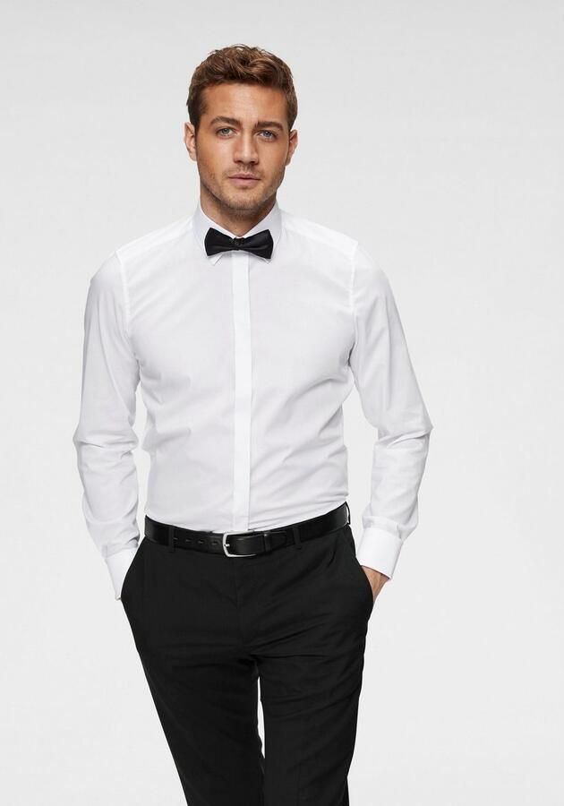 OLYMP Smokingoverhemd Level Five body fit Omslagmanchetten verborgen knoopsluiting - Foto 4