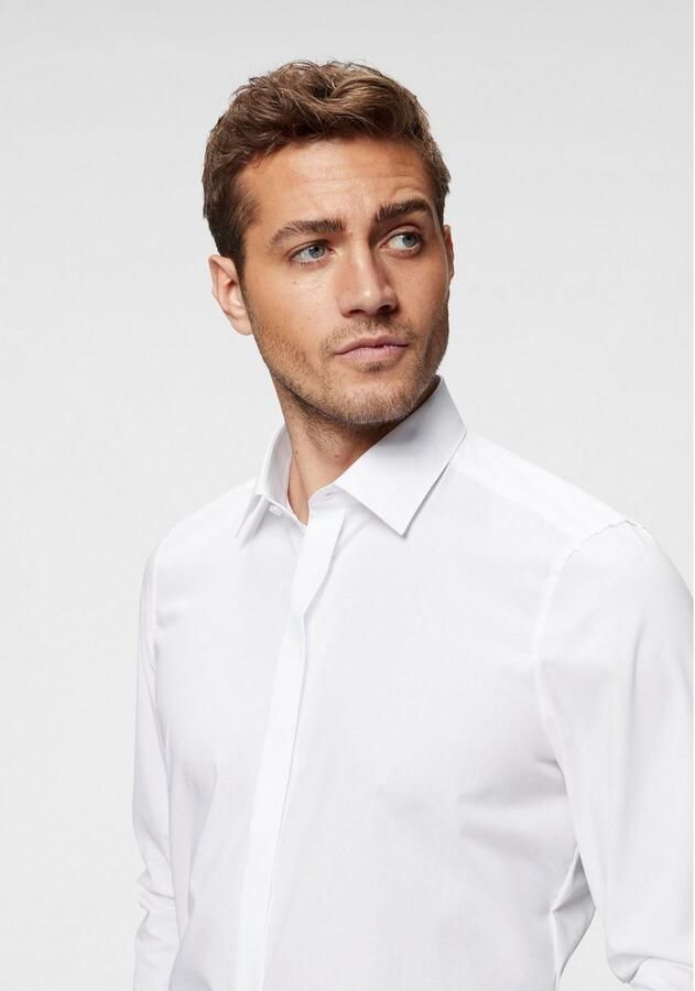 OLYMP Smokingoverhemd Level Five body fit Omslagmanchetten verborgen knoopsluiting - Foto 3