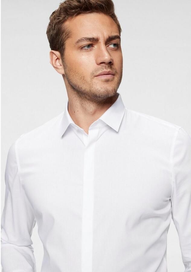 OLYMP Smokingoverhemd No. Six super slim Omslagmanchetten verborgen knoopsluiting