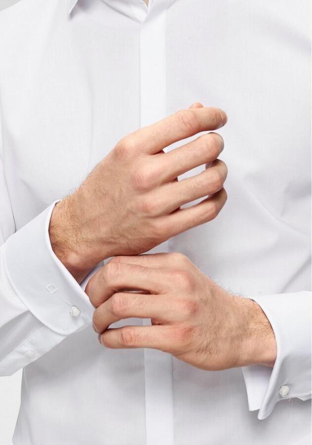 OLYMP Smokingoverhemd No. Six super slim Omslagmanchetten verborgen knoopsluiting - Foto 2