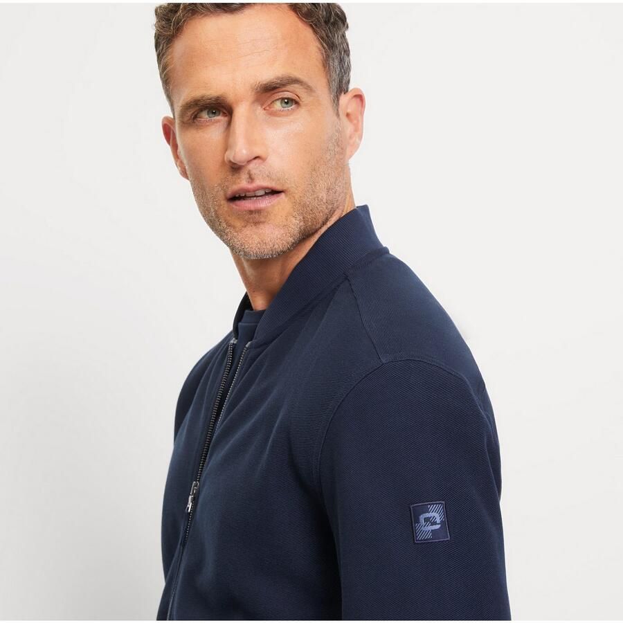 OLYMP Sweatvest regular fit basic opstaande kraag