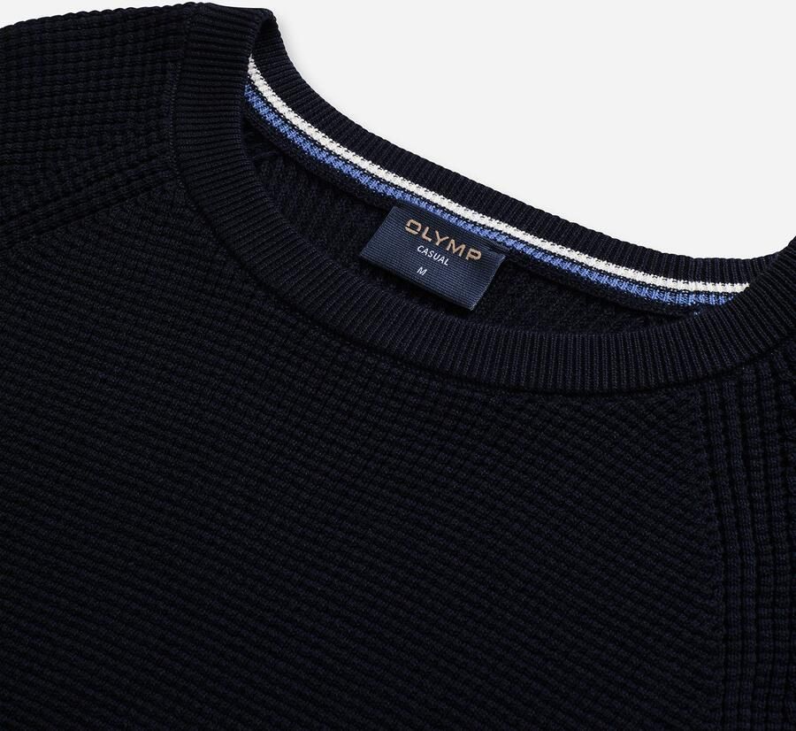 OLYMP Trui met ronde hals Waffle Structure Ronde hals casual effen regular fit - Foto 2